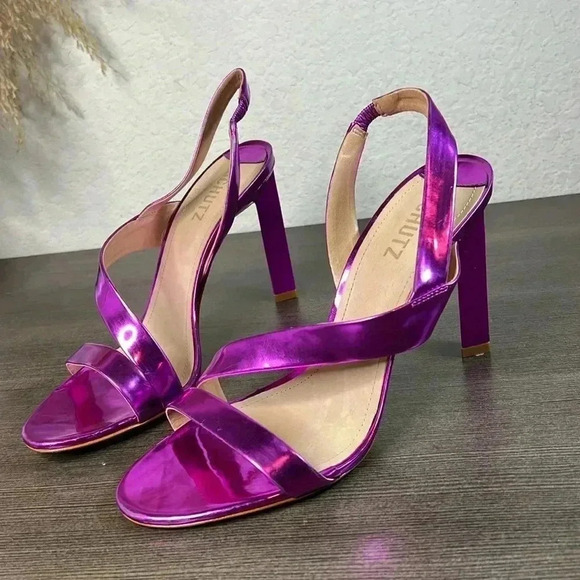 SCHUTZ Dannie Patent Leather Heels Sandals Size 9.5B - Picture 1 of 13